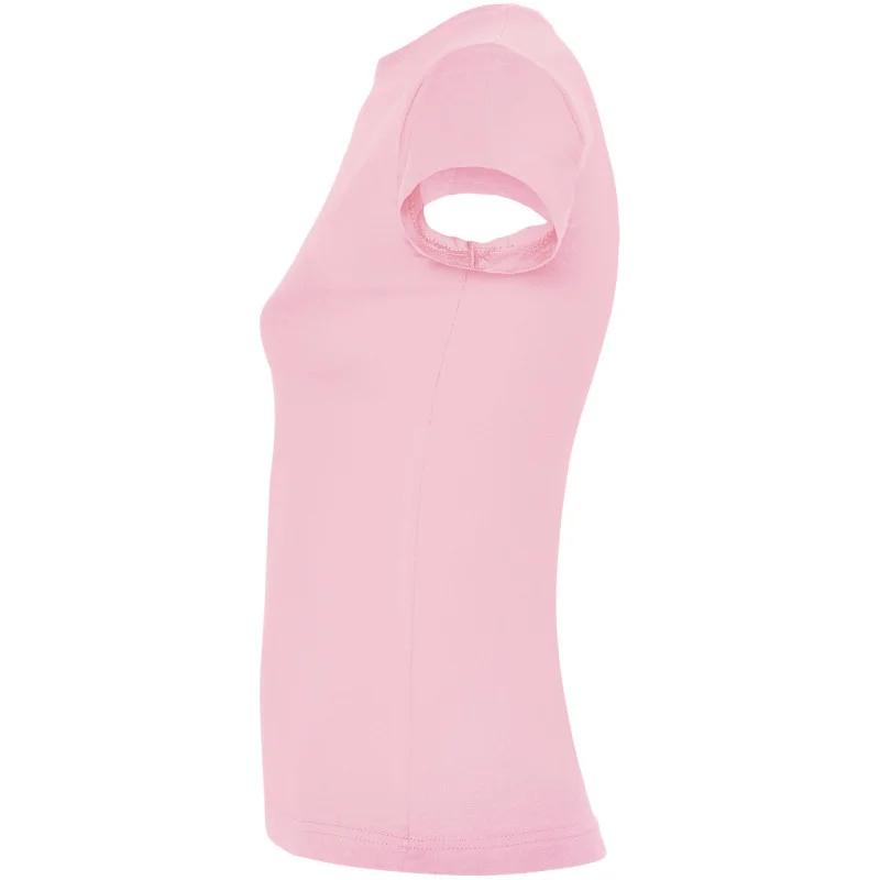 Dámské tričko s vlastním potiskem - světle růžová (levý bok)