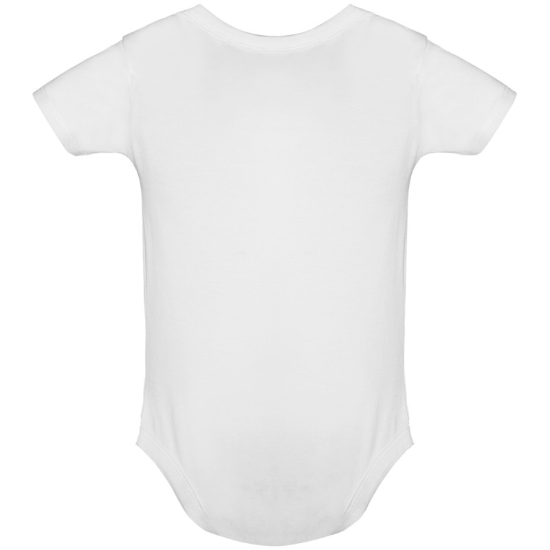 Kojenecké body s krátkým rukávem a vlastním potiskem - bílá (záda)