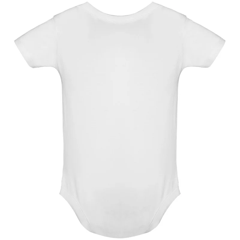 Kojenecké body s krátkým rukávem a vlastním potiskem - bílá (záda)