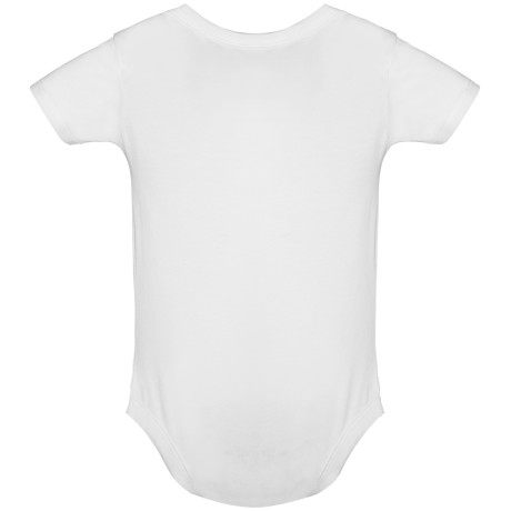 Kojenecké body s krátkým rukávem a vlastním potiskem - bílá (záda)