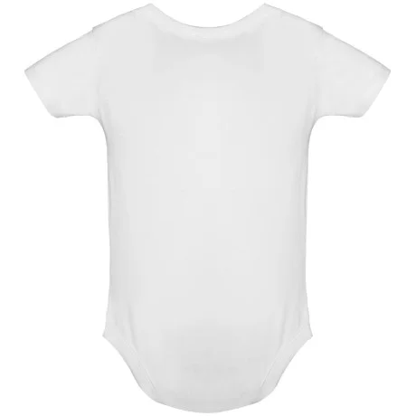 Kojenecké body s krátkým rukávem a vlastním potiskem - bílá (záda)