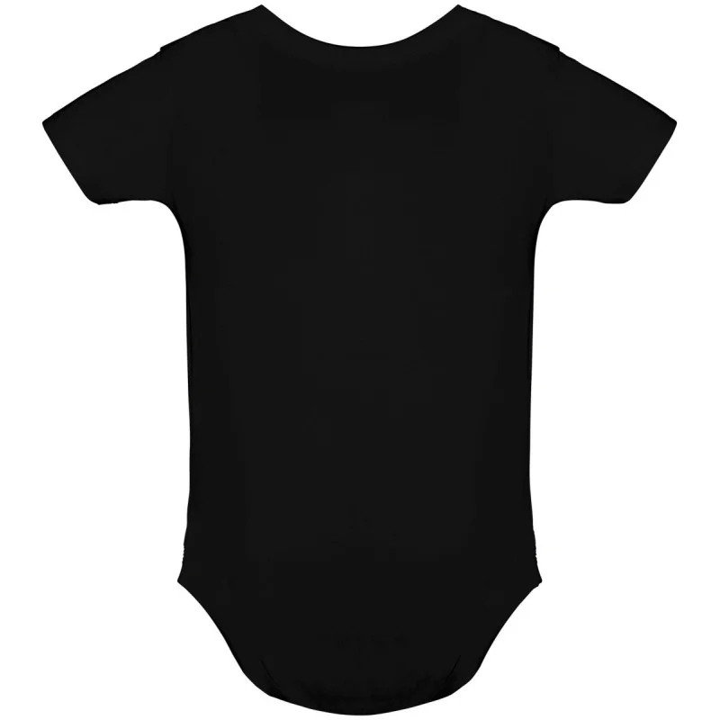 Kojenecké body s krátkým rukávem a vlastním potiskem - černá (záda)