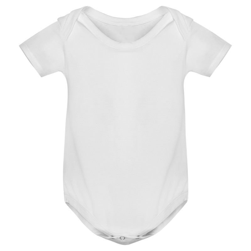 Kojenecké body s krátkým rukávem a vlastním potiskem - bílá