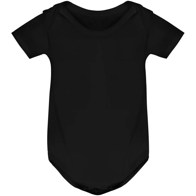 Kojenecké body s krátkým rukávem a vlastním potiskem - černá