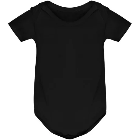 Kojenecké body s krátkým rukávem a vlastním potiskem - černá