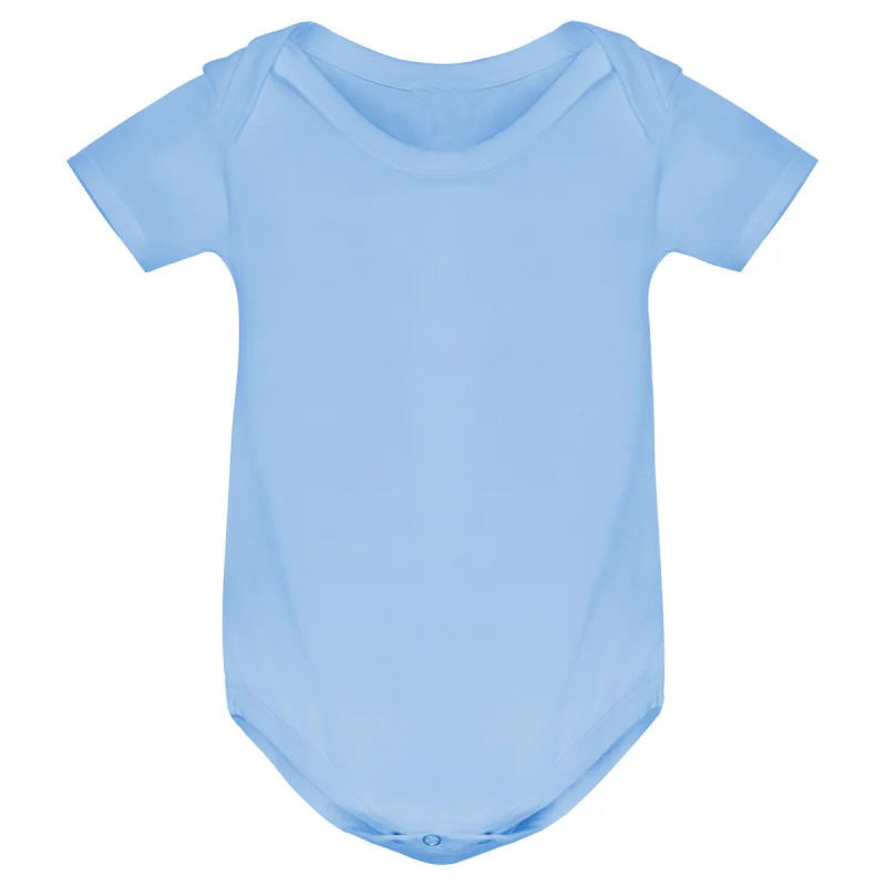 Kojenecké body s krátkým rukávem a vlastním potiskem - nebesky modrá