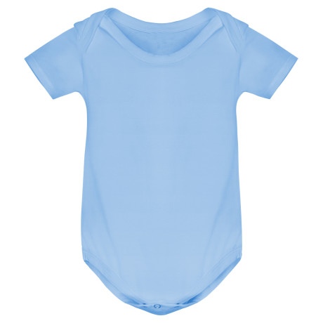 Kojenecké body s krátkým rukávem a vlastním potiskem - nebesky modrá