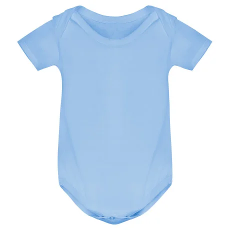 Kojenecké body s krátkým rukávem a vlastním potiskem - nebesky modrá