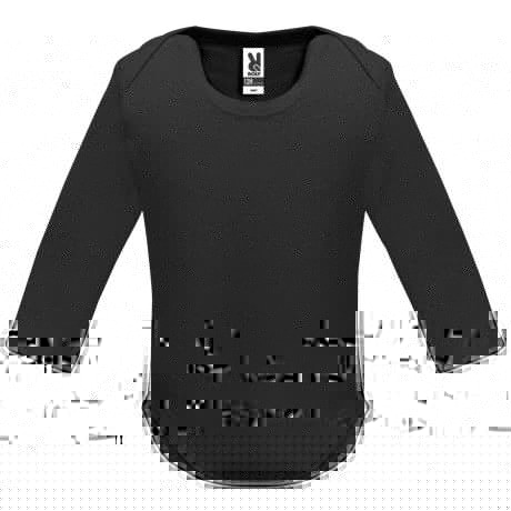 Kojenecké body s dlouhým rukávem a vlastním potiskem - černá