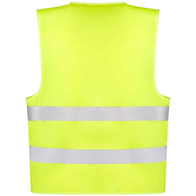 Reflexní vesta s vlastním potiskem - žlutá (záda)