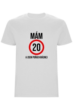 Pánské tričko - MÁM 20, A JSEM POŘÁD KRÁSNEJ