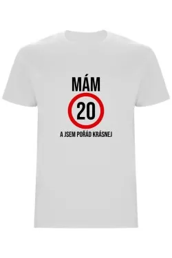 Pánské tričko - MÁM 20, A JSEM POŘÁD KRÁSNEJ