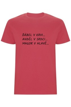 Pánské tričko - ĎÁBEL V KRVI, ANDĚL V SRDCI, MAGOR V HLAVĚ