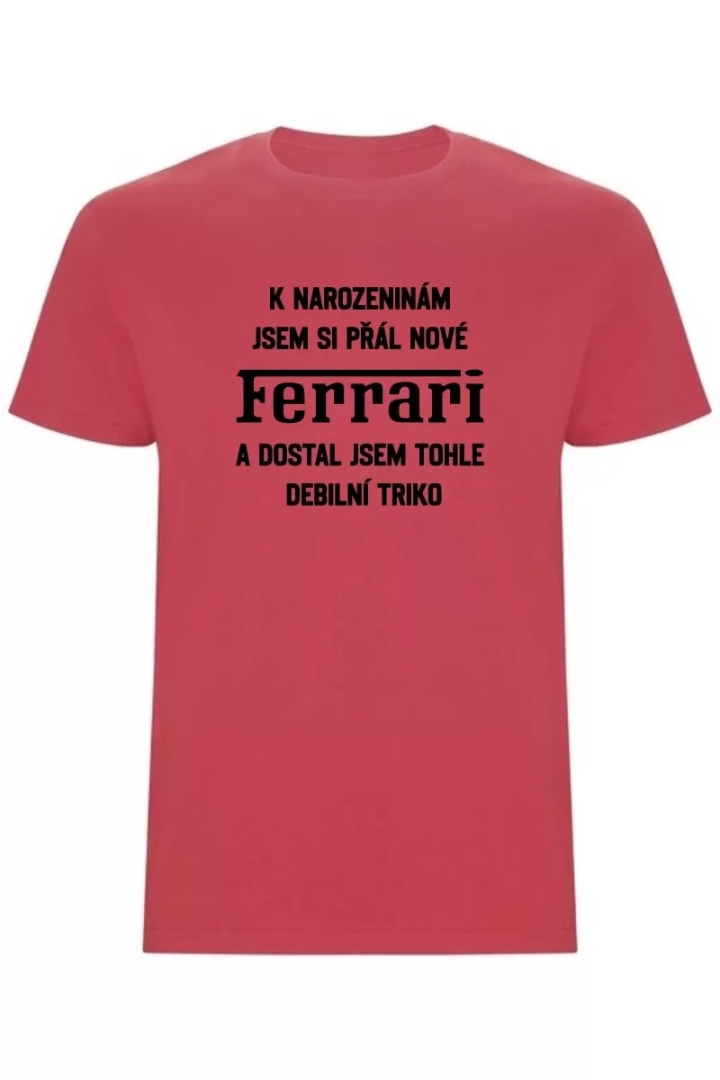 Pánské tričko - PŘÁL JSEM SI FERRARI A DOSTAL JSEM TOHLE TRIKO