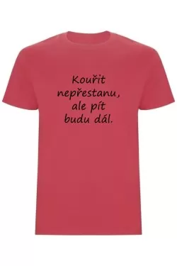 Pánské tričko - KOUŘIT NEPŘESTANU, ALE PÍT BUDU DÁL