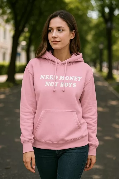 Mikina s kapucí - NEED MONEY NOT BOYS