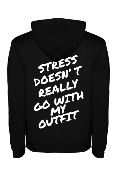Mikina s kapucí - STRESS DOESNT REALLY GO WITH MY OUTFIT