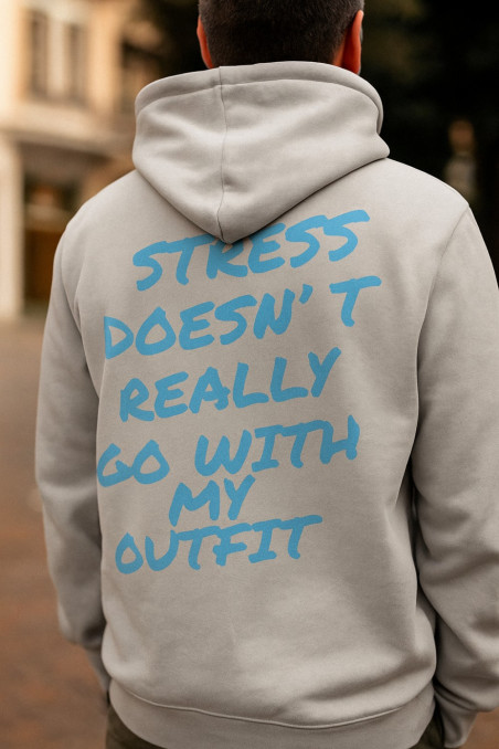 Mikina s kapucí - STRESS DOESNT REALLY GO WITH MY OUTFIT