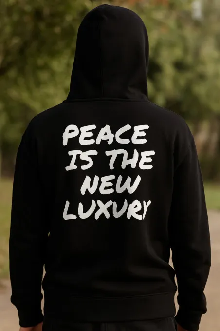 Mikina s kapucí - PEACE IS TE NEW LUXURY