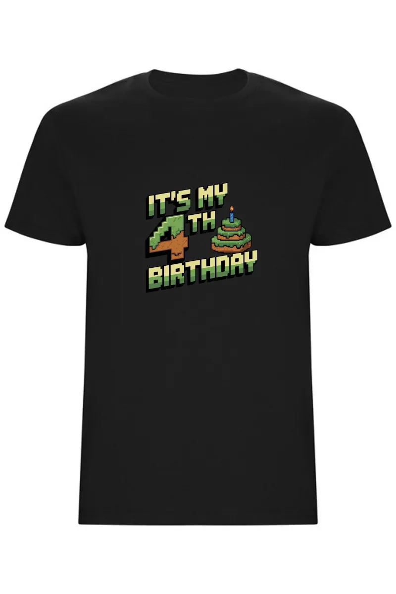 Dětské tričko - MINECRAFT ČTVRTÉ NAROZENINY