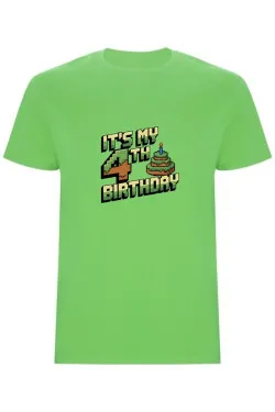 Dětské tričko - MINECRAFT ČTVRTÉ NAROZENINY