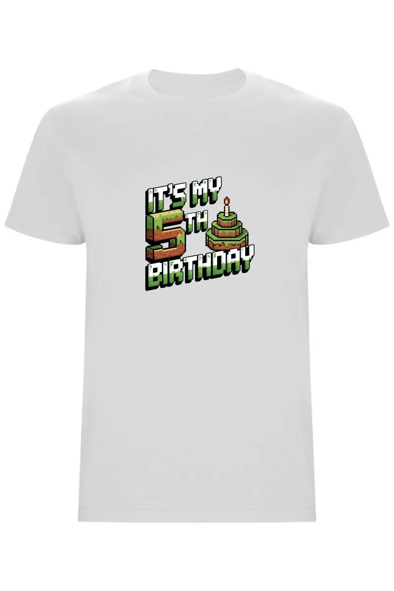 Dětské tričko - MINECRAFT PÁTÉ NAROZENINY