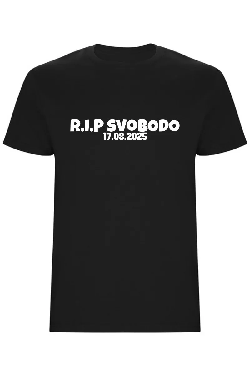 Pánské tričko s vlastním datem svatby – R.I.P SVOBODO Pánské tričko s vlastním datem svatby – R.I.P SVOBODO
