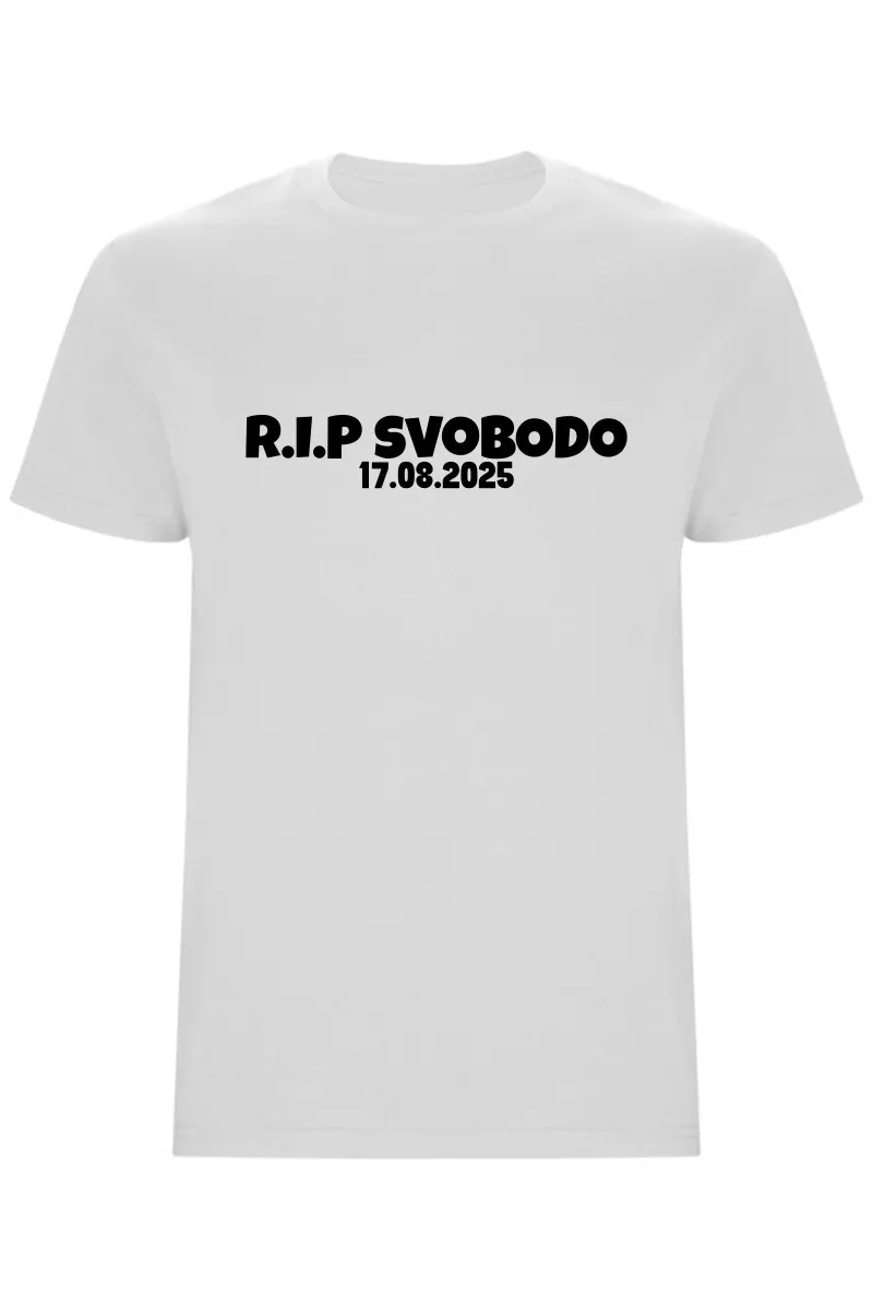 Pánské tričko s vlastním datem svatby – R.I.P SVOBODO Pánské tričko s vlastním datem svatby – R.I.P SVOBODO