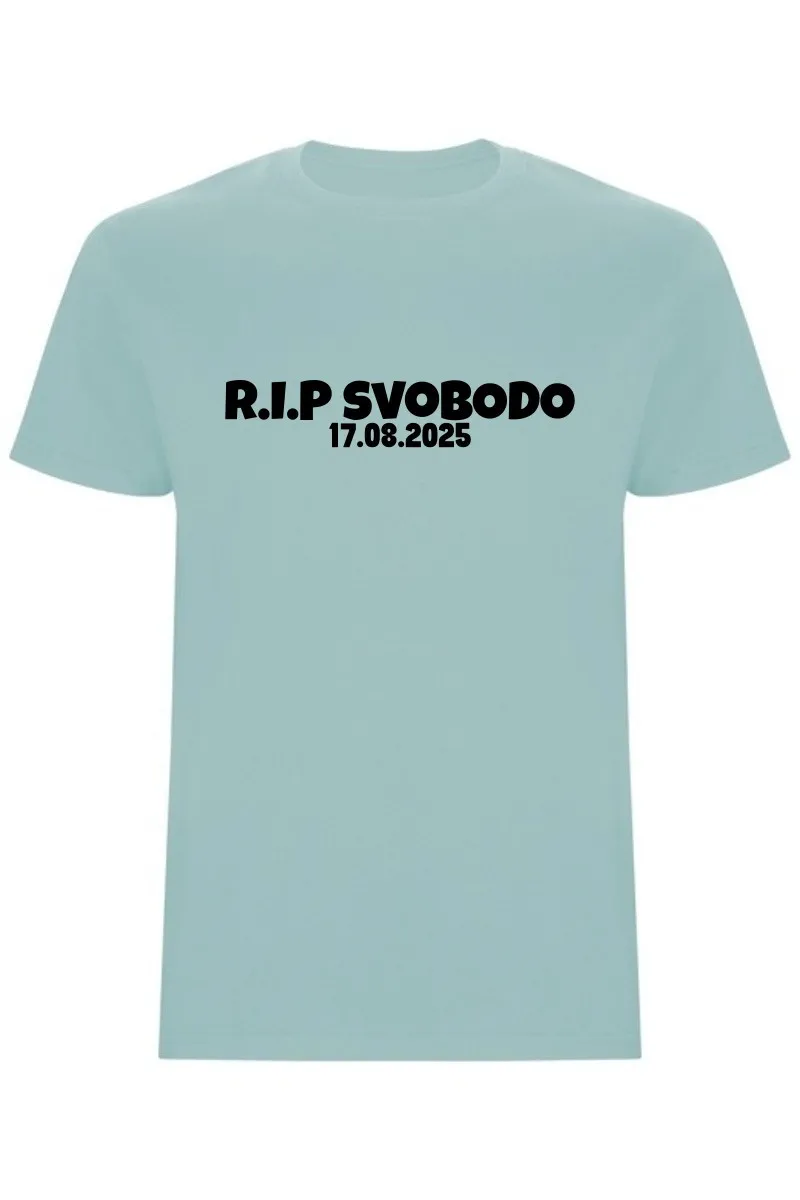 Pánské tričko s vlastním datem svatby – R.I.P SVOBODO