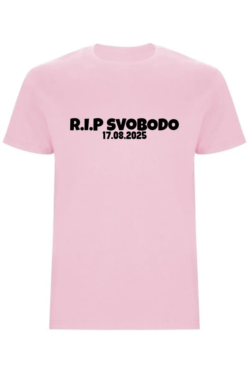 Pánské tričko s vlastním datem svatby – R.I.P SVOBODO