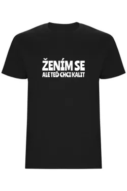 Pánské tričko – ŽENÍM SE, ALE TEĎ CHCI KALIT