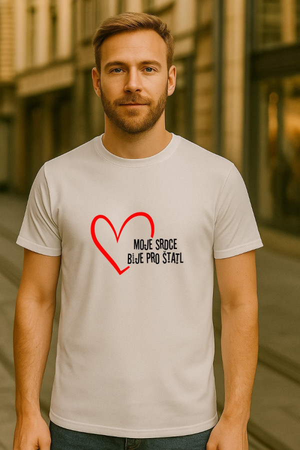 Pánské tričko - MOJE SRDCE BIJE PRO ŠTATL
