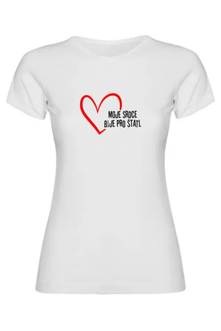 Dámské tričko - MOJE SRDCE BIJE PRO ŠTATL