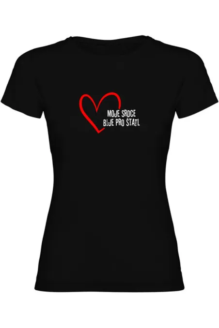 Dámské tričko - MOJE SRDCE BIJE PRO ŠTATL
