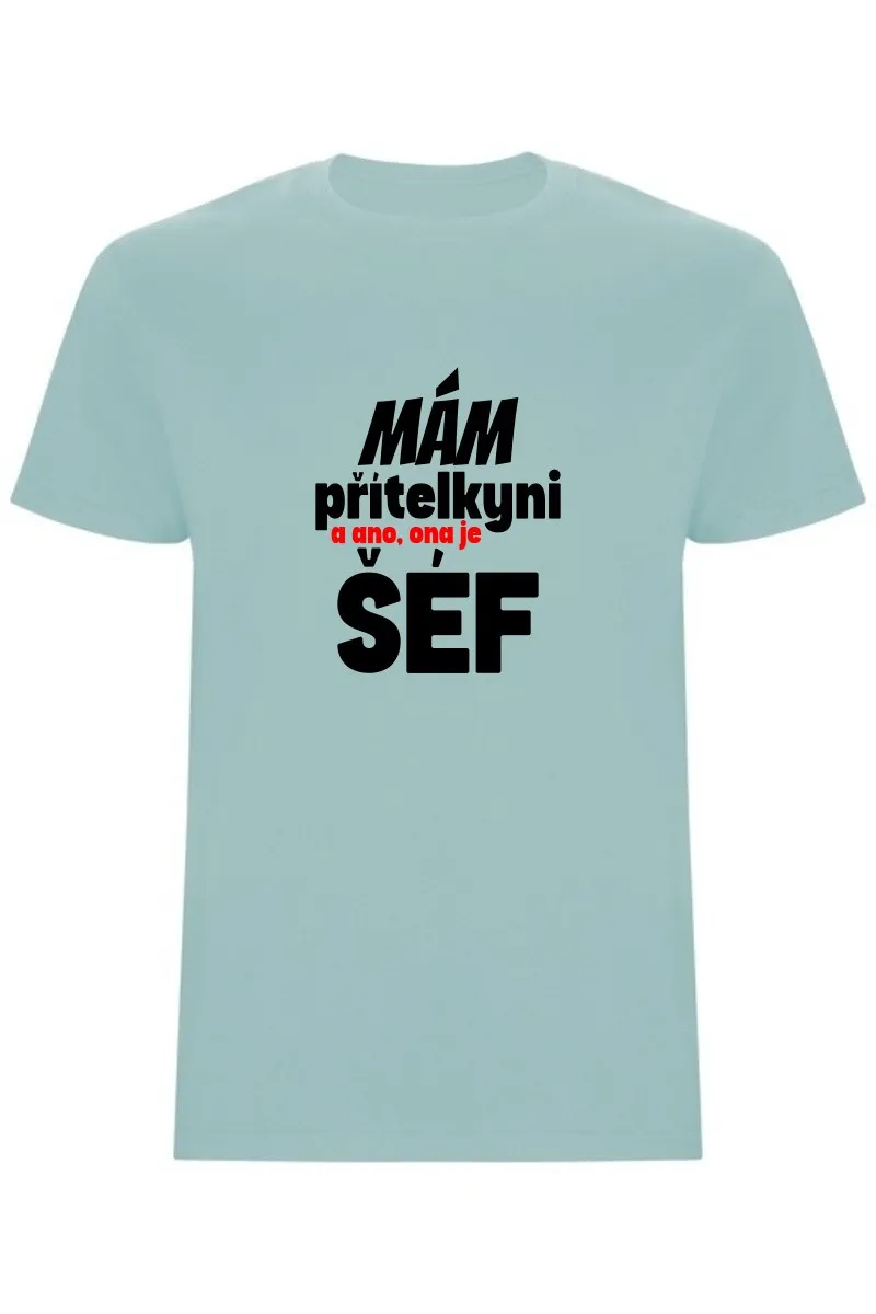 Pánské tričko - MÁM PŘÍTELKYNI, A ANO, ONA JE ŠÉF