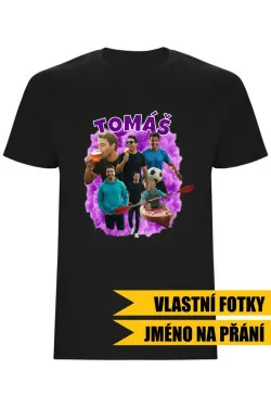 Pánské tričko - VLASTNÍ FOTKY, JMÉNO A POZADÍ