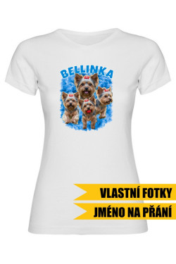 Dámské tričko - VLASTNÍ FOTKY, JMÉNO A POZADÍ