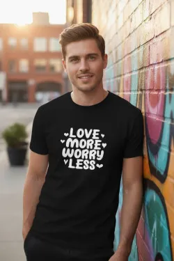 Pánské tričko - LOVE MORE WORRY LESS