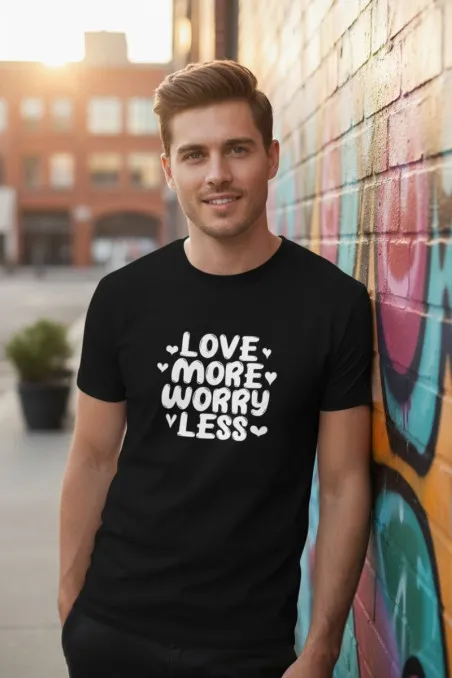 Pánské tričko - LOVE MORE WORRY LESS