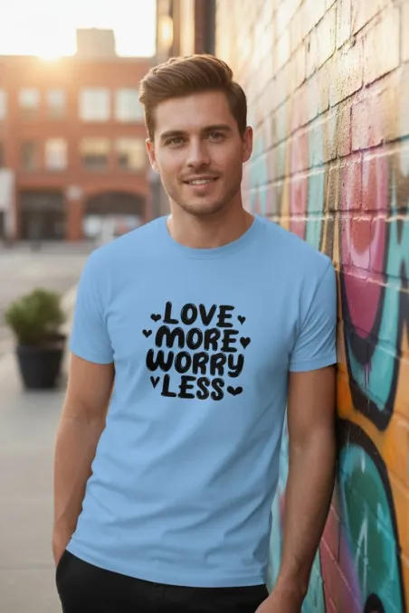 Pánské tričko - LOVE MORE WORRY LESS