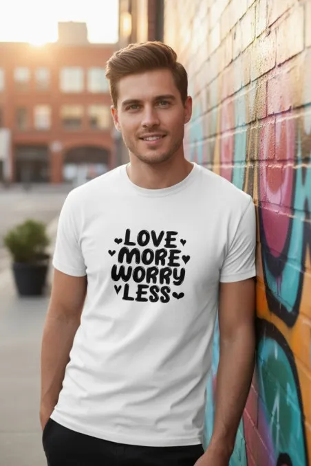 Pánské tričko - LOVE MORE WORRY LESS