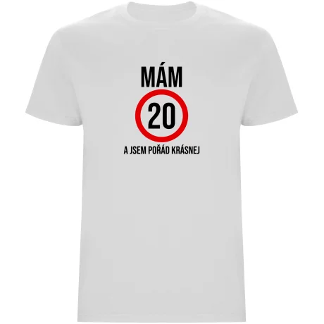 Pánské tričko - MÁM 20, A JSEM POŘÁD KRÁSNEJ