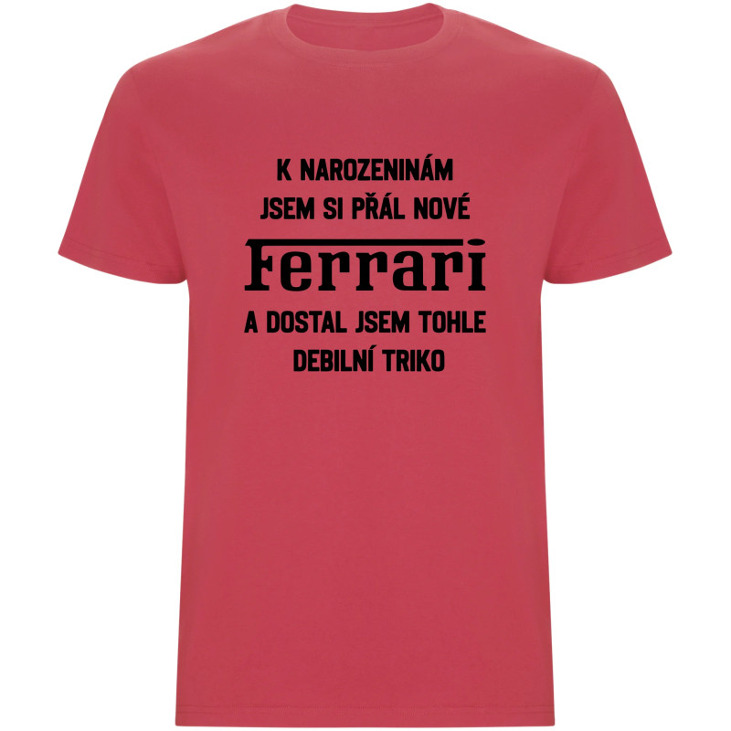 Pánské tričko - PŘÁL JSEM SI FERRARI A DOSTAL JSEM TOHLE TRIKO