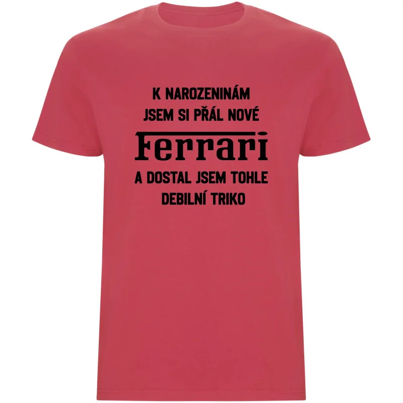 Pánské tričko - PŘÁL JSEM SI FERRARI A DOSTAL JSEM TOHLE TRIKO