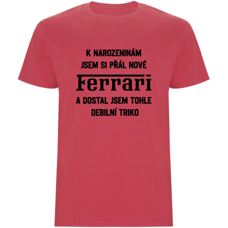 Pánské tričko - PŘÁL JSEM SI FERRARI A DOSTAL JSEM TOHLE TRIKO
