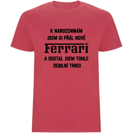 Pánské tričko - PŘÁL JSEM SI FERRARI A DOSTAL JSEM TOHLE TRIKO