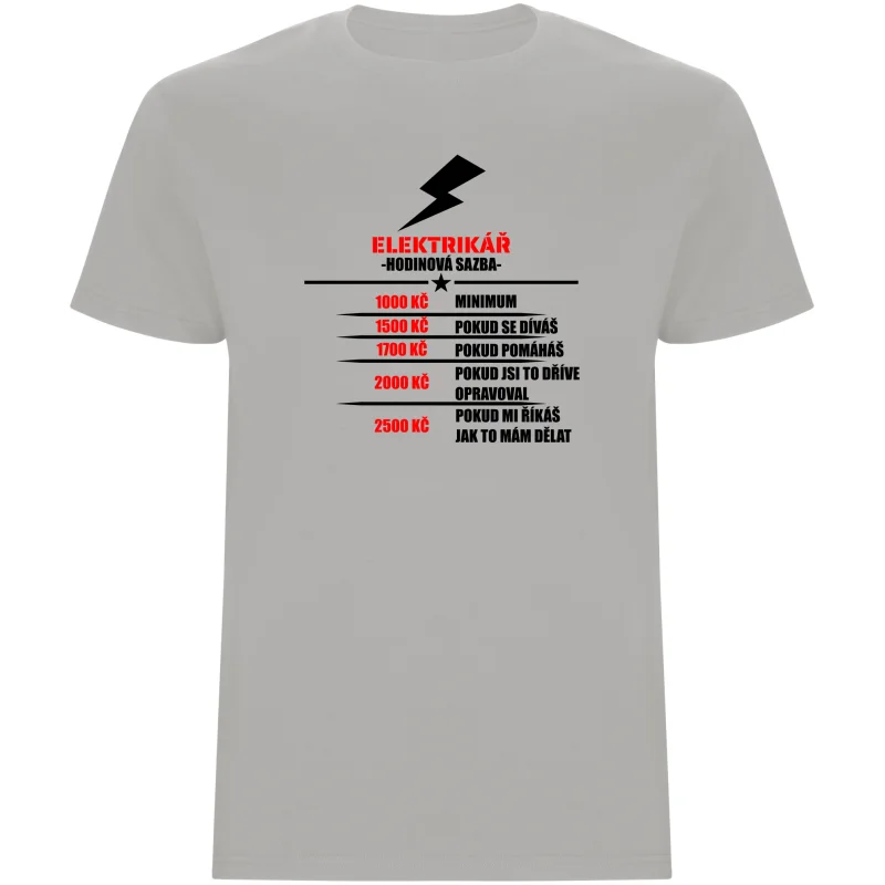 Pánské tričko - ELEKTRIKÁŘ HODINOVÁ SAZBA