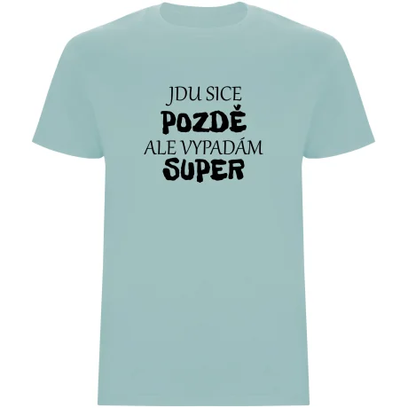 Pánské tričko - JDU SICE POZDĚ, ALE VYPADÁM SUPER