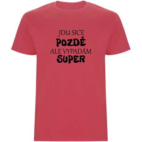 Pánské tričko - JDU SICE POZDĚ, ALE VYPADÁM SUPER