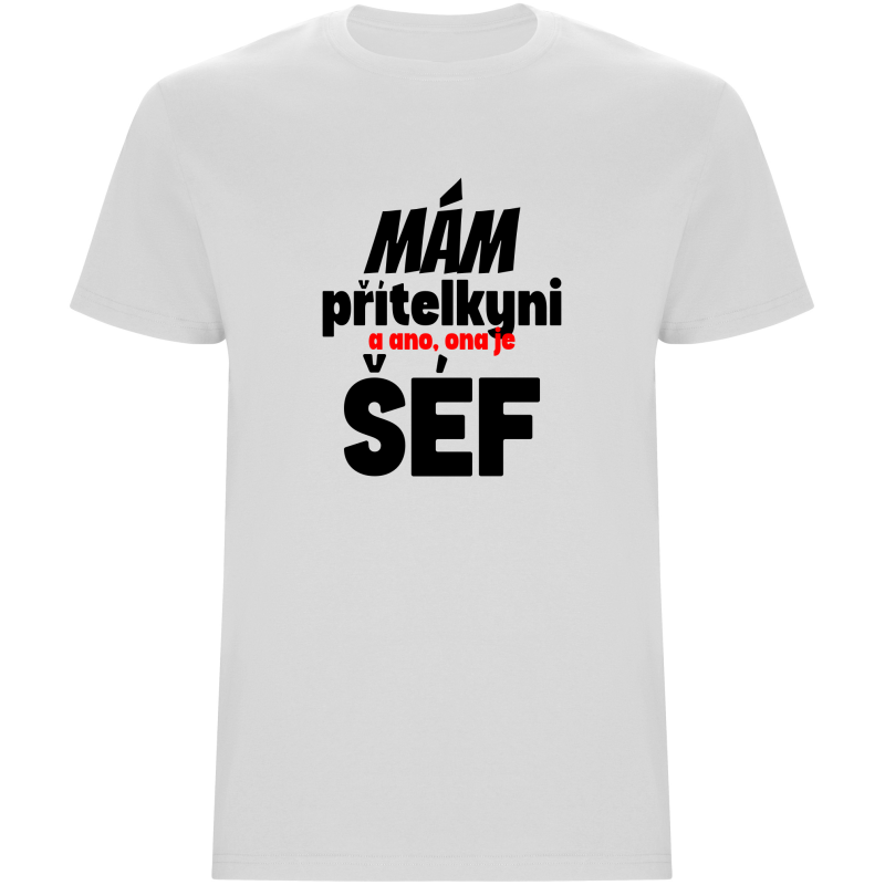 Pánské tričko - MÁM PŘÍTELKYNI, A ANO, ONA JE ŠÉF